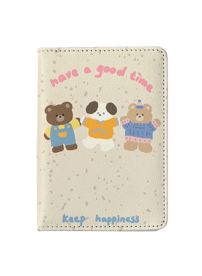 Cartoon Animal Passport Holder Multi-Function Card Holder Passport Protector, Id Card Storage Case Boys And Girls Card Holder Pu Leather Travel Id Card Holder, Travel Accessories - Image 1